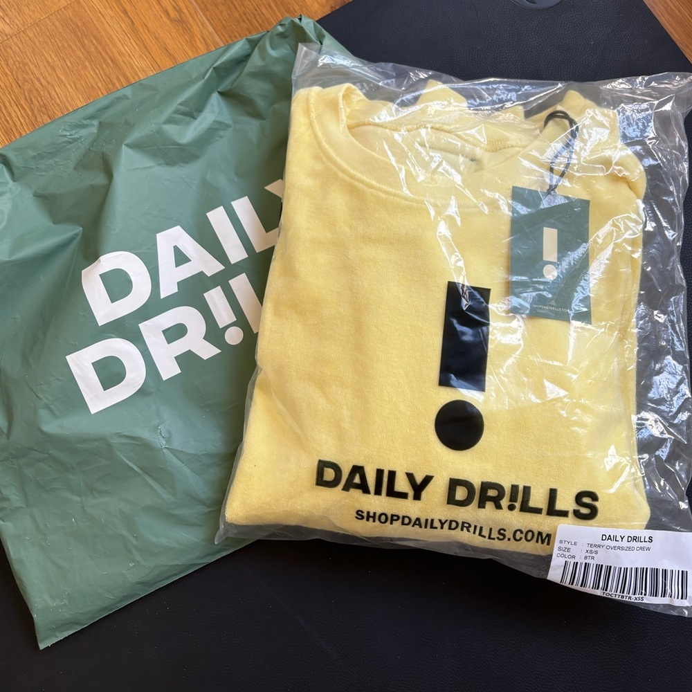 NWT daily drills Terry Oversized Crew in color Butter- sold out online!